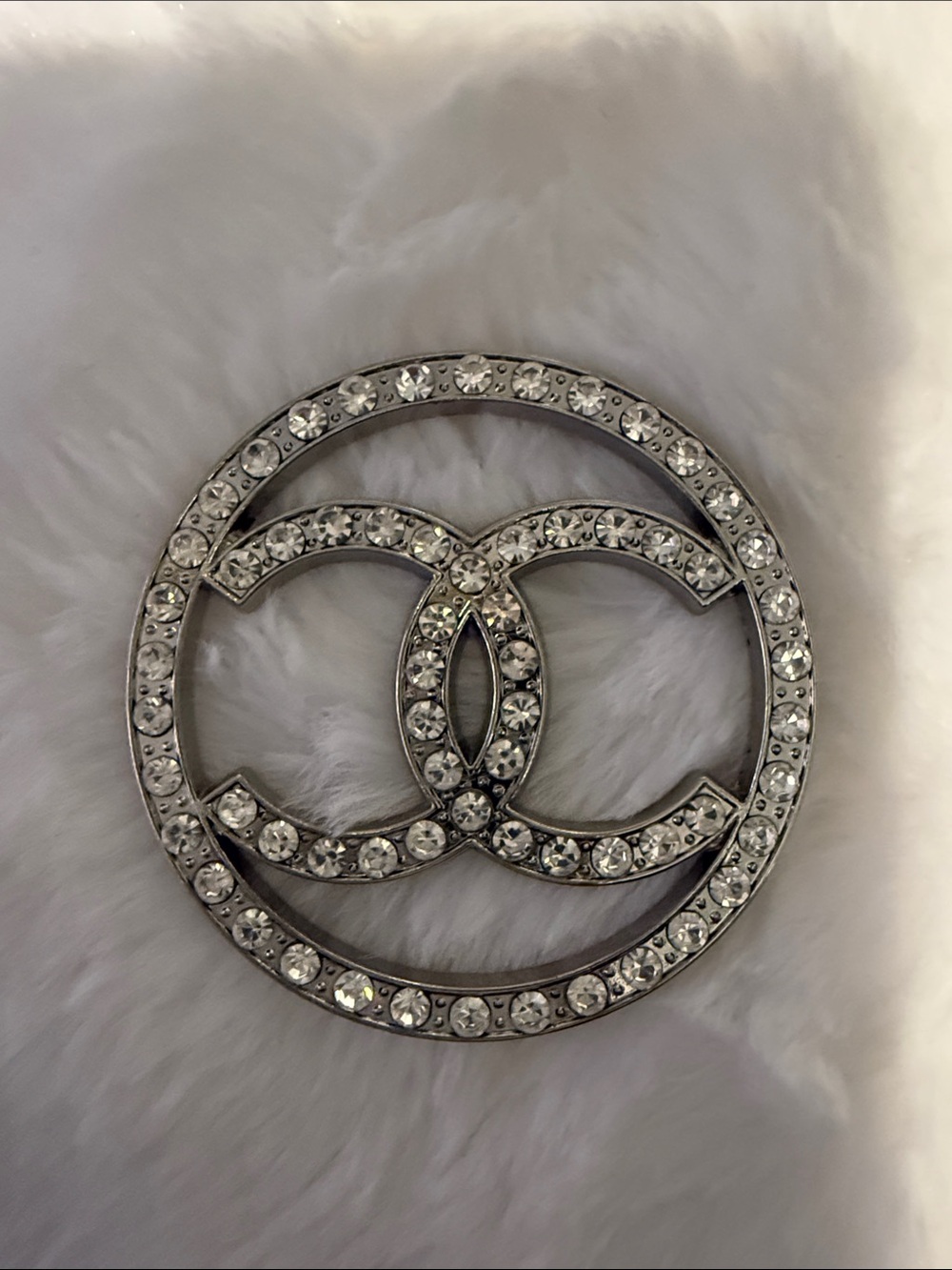Crystal Interlocking Charm— Silver Tone with Clear Crystals